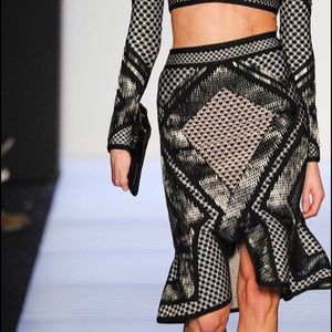 Herve Leger RARE geometric bodycon skirt